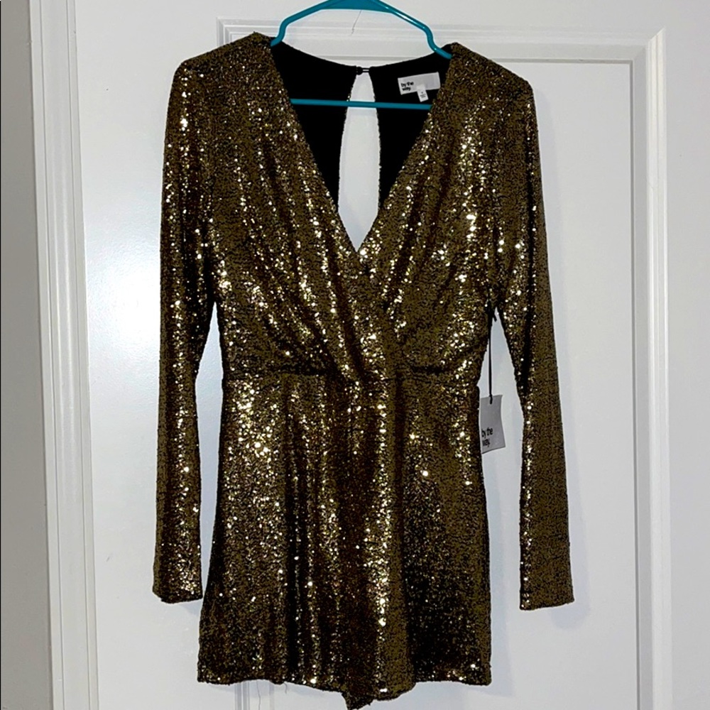 Gold sequin romper